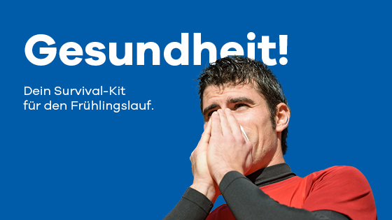 Jogger putzt sich die Nase.