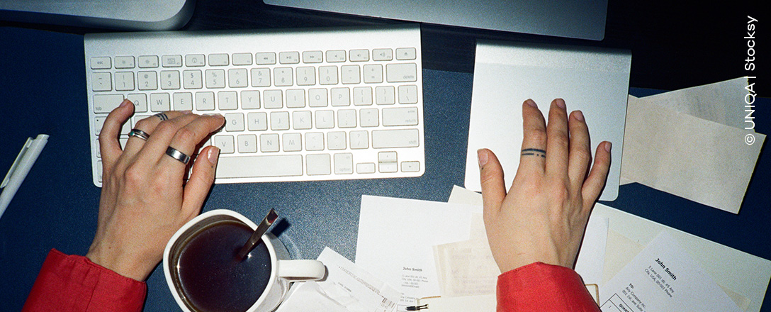 Tastatur am Schreibtisch