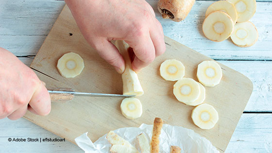 Geschnittene Pastinaken
