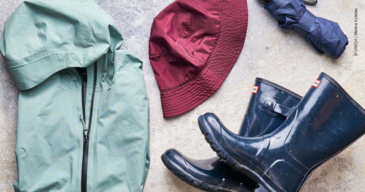 Mit regensicherem Gewand macht die Natur auch bei Schlechtwetter Spaß. 