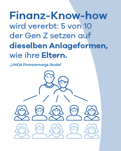 Finanz-Know-how wird vererbt: 5 von 10 der Generation Z setzen auf dieselben Anlageformen, wie ihre Eltern.