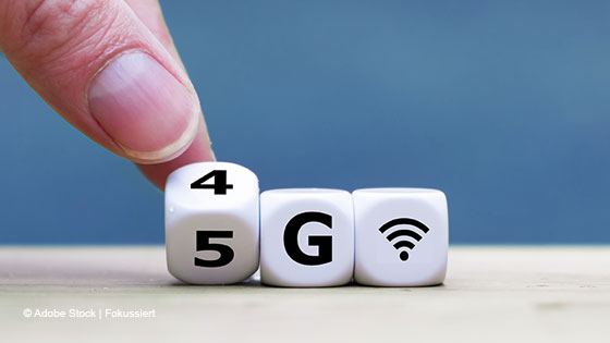Würfel zeigt 5G