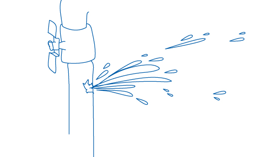 Illustation kaputtes Wasserrohr