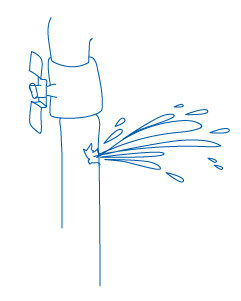 Illustration kaputtes Wasserrohr