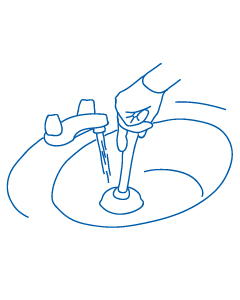 Illustration verstopftes Abflussrohr