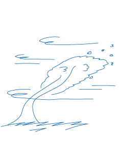 Illustration Baum im Sturm