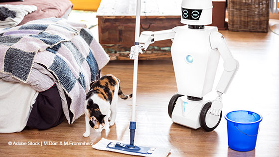 roboter der den boden wischt