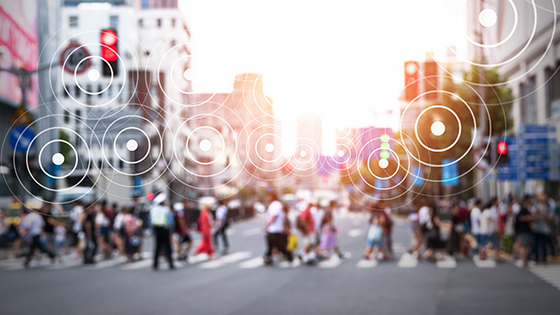 Menschen in einer Großstadt